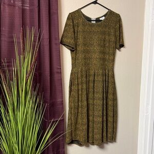 #545 LuLaRoe, printed short sleeve midi dress with pockets size XL
